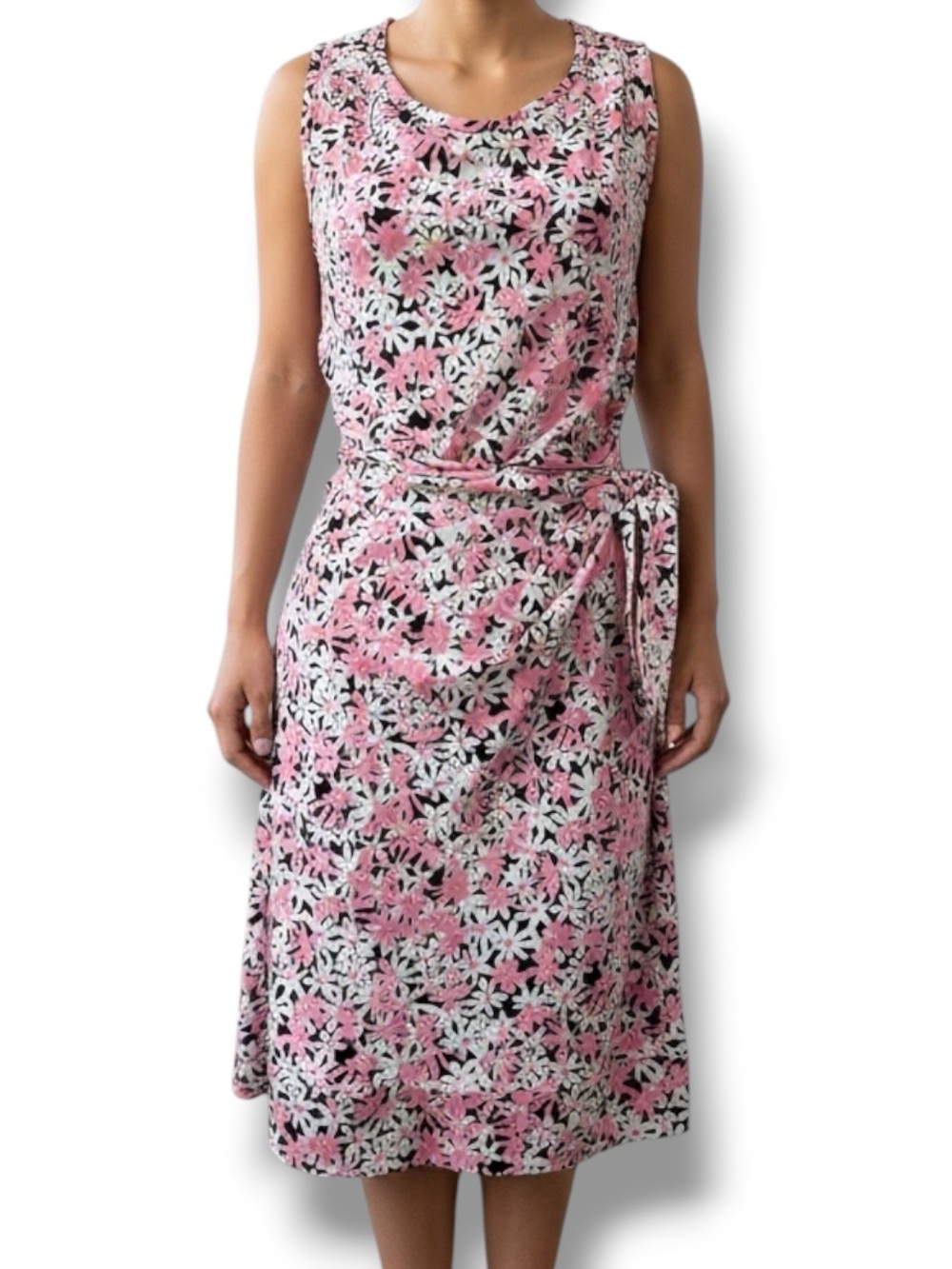 Diane Von Furstenberg New Della Garden Daisy Pink Ice Faux Wrap Dress NWT sz 8